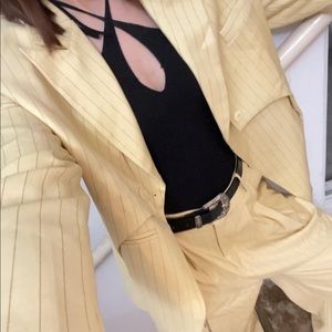 Pinstripe Blazer asymmetrical